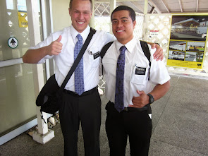 Elder Horsely and I.  This Elder is Lawrence's age (18).  A hard working Elder!