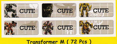 Stiker Label nama Transformer (M)