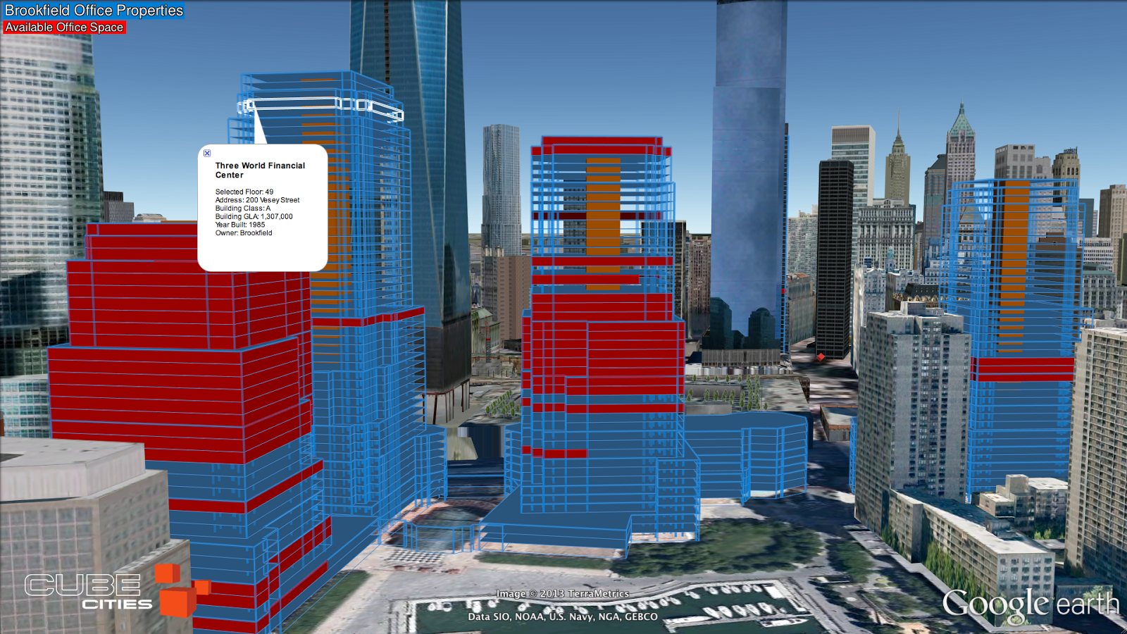 Cube Cities Blog Brookfield Office Properties in 3D Manhattan