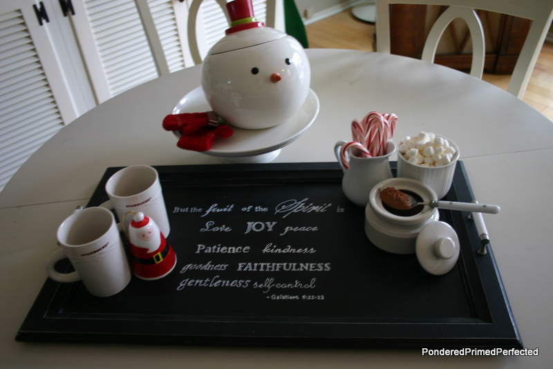 Pondered Primed Perfected Serving Tray Tutorial and a Hot Chocolate