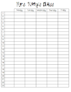class list template word