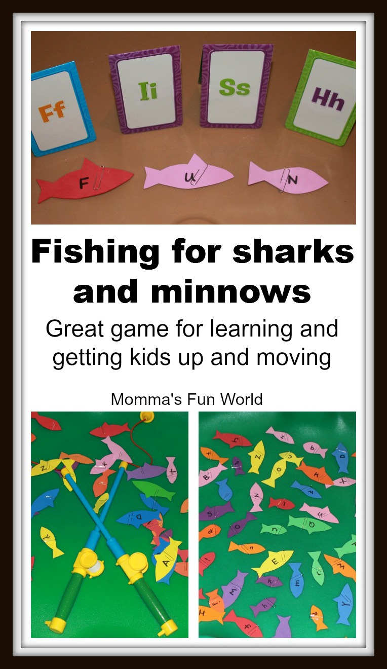 Momma's Fun World Sharks and minnows alphabet fishing game