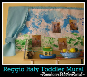 Reggio Emilia Italy Toddler Painted "Open-Ended" Media Exploration Transformed into Display Product via RainbowsWithinReach
