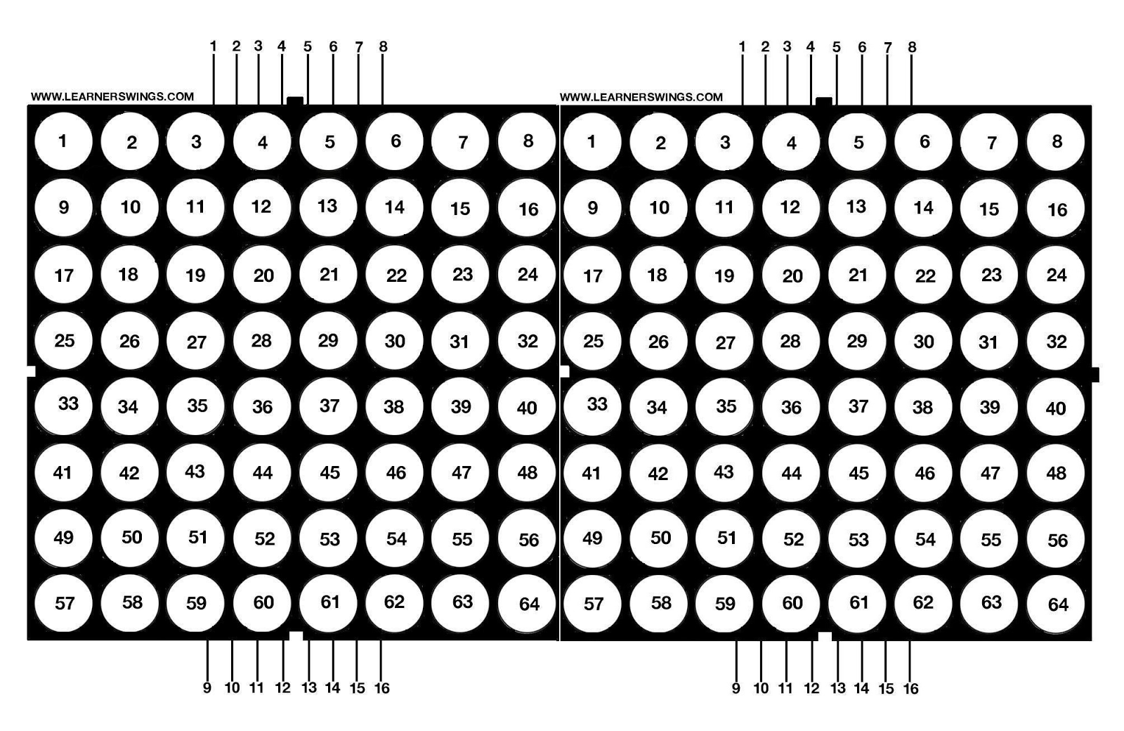 Circuit to Control 16*8 LED Matrix Using Arduino Mega and 74595 (Part 1