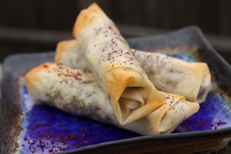 A2K A Seasonal Veg Table Baked Sumac Spinach Spring Rolls