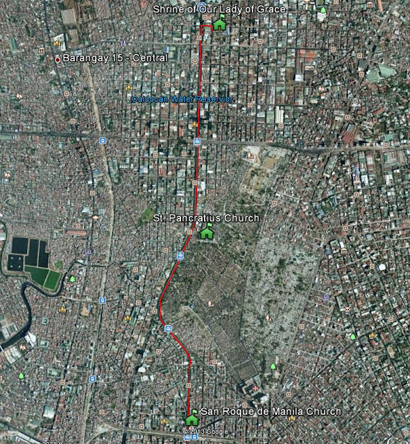F4L Pilgrimage Route from Monumento to Blumentritt