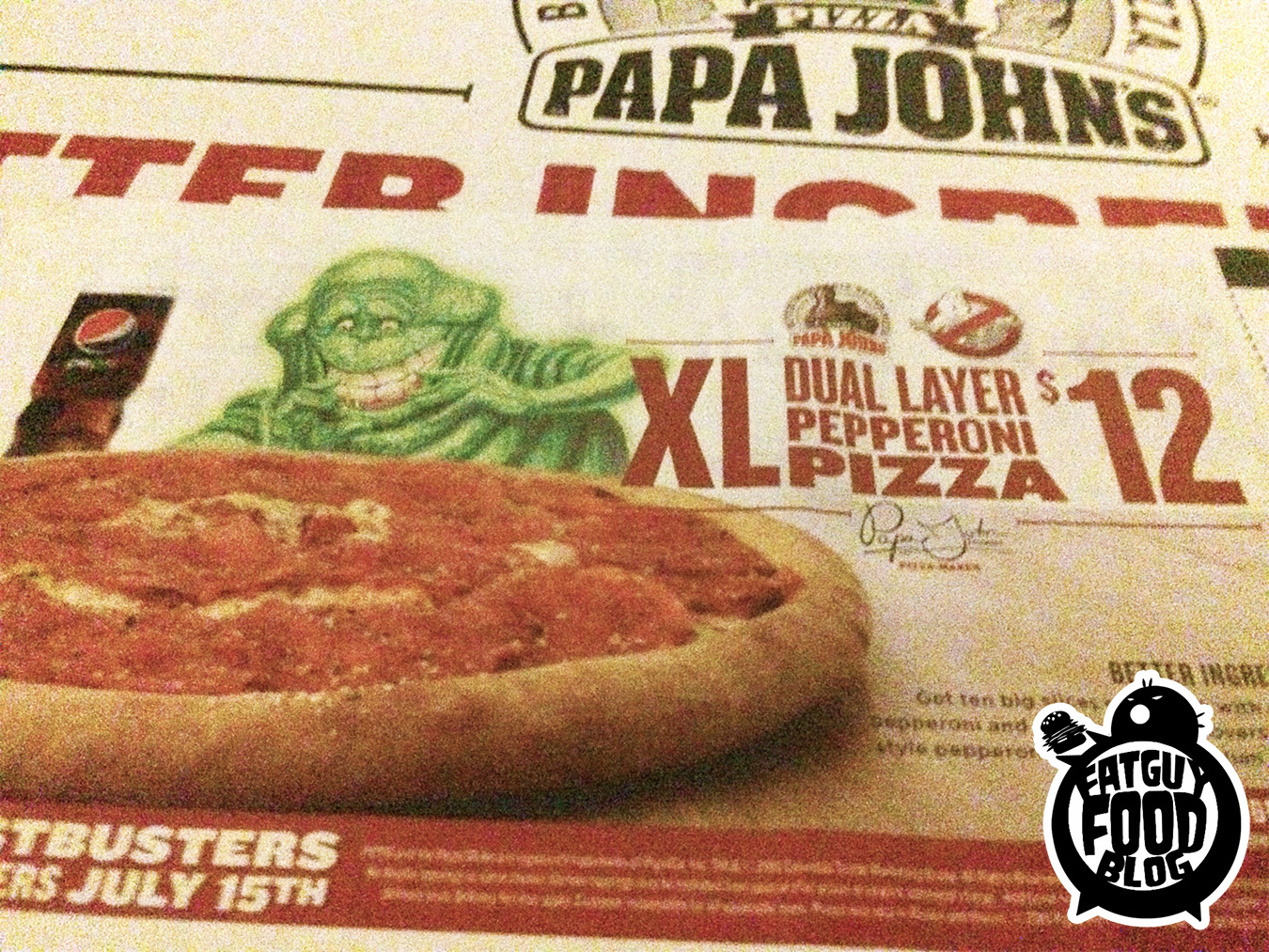 FATGUYFOODBLOG: Papa John's XL Dual-Layer Pepperoni Pizza