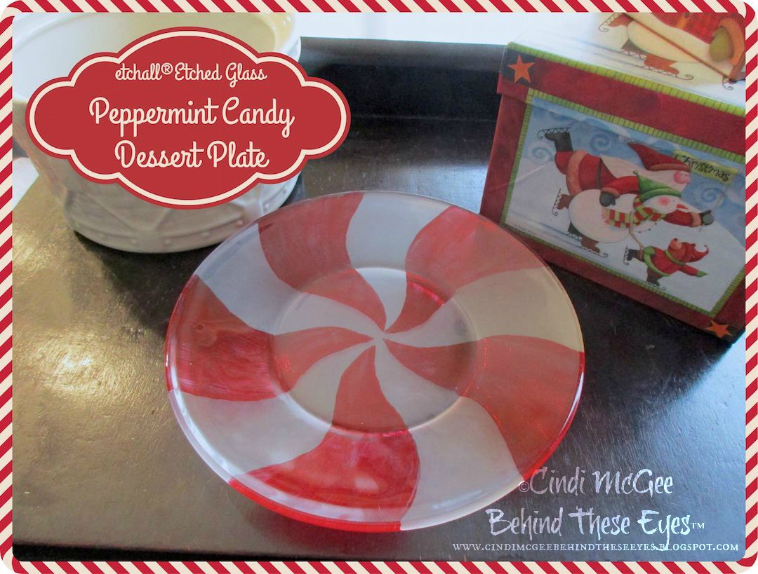 Cindi McGee Behind These Eyes etchall® Etched Glass Peppermint Candy Dessert Dish
