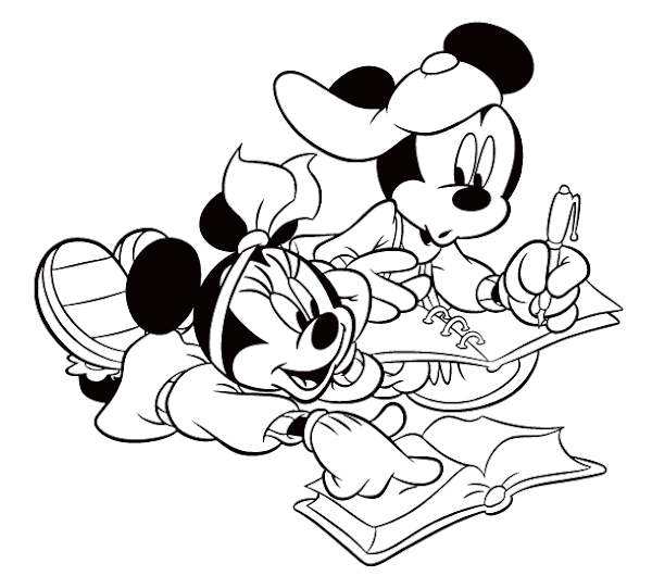 Mickey and Minnie Mouse Coloring Pages Printable