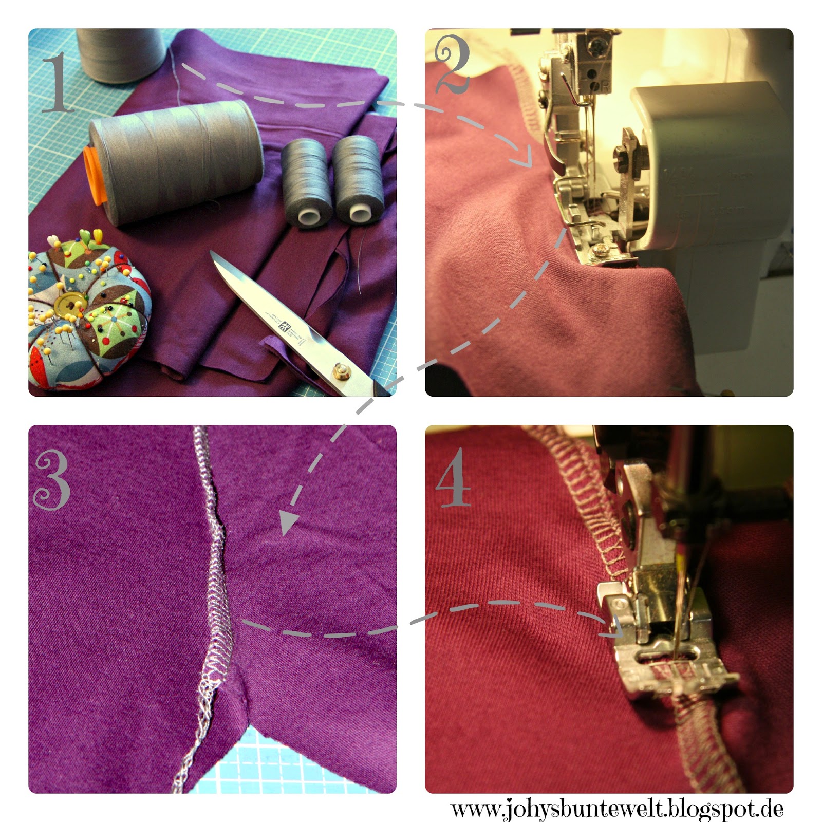 fake coverstitch Overlock, Nähtipps, Nähanleitung