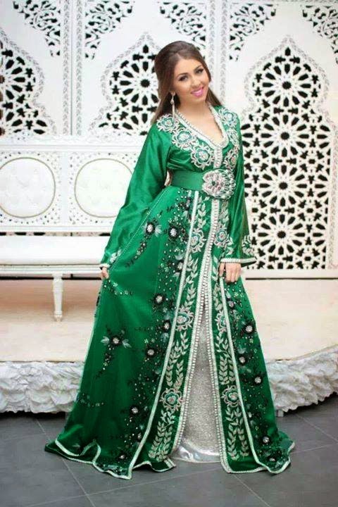 Caftan Vert 2014 - Caftan Marocain Haute Couture Pakistani F