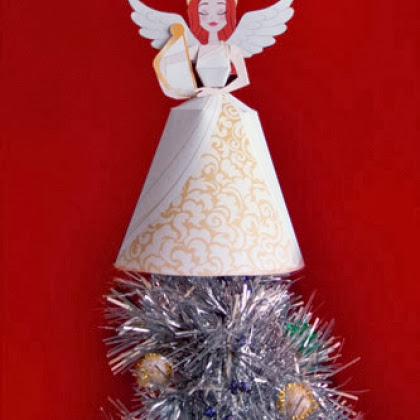 Papercraft imprimible y armable ángeles de adorno para navidad. Manualidades a Raudales.