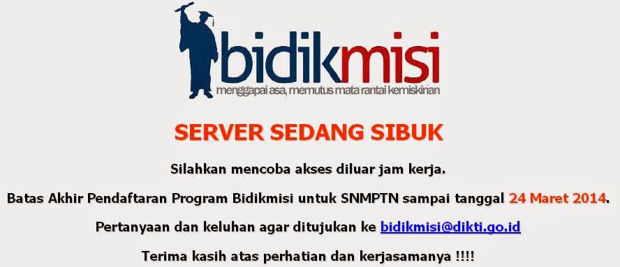 Server Bidik Misi Sedang Sibuk Server Bidik Misi Sedang Sibuk