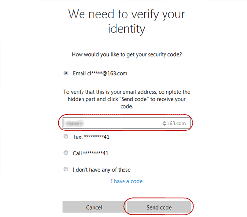 choose way to get security code choose way to get security code