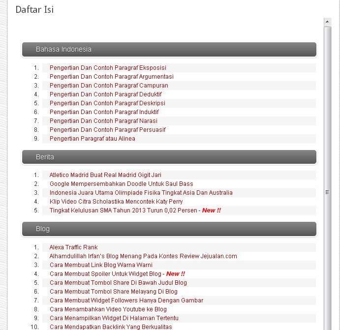 Cara Membuat Daftar Isi Dengan Format Painter | cara membuat sitemap atau daftar isi pada blog irfan s blog Cara Membuat Daftar Isi Dengan Format Painter | cara membuat sitemap atau daftar isi pada blog irfan s blog