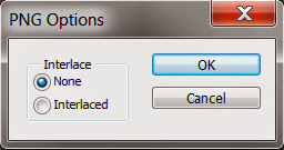 What is interlace options when saving PNG image in Photoshop?