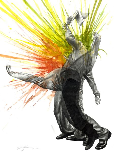 zach johnsen ilustrações cabeça explodindo ácido lisérgico
