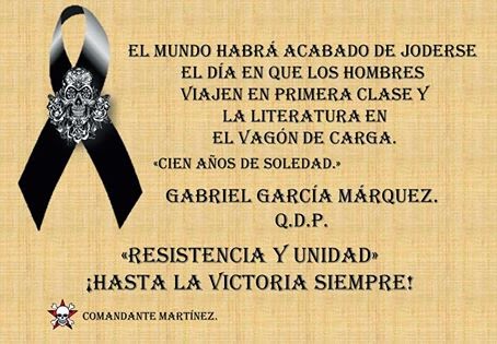 MUERE GABRIEL GARCÍA MÁRQUEZ