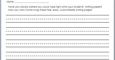 2 Happy Teachers: Easy Writing Pages