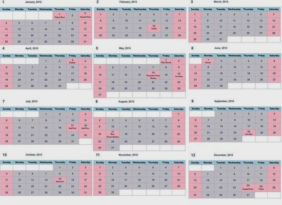 Daftar Hari Besar - Libur Nasional 2015