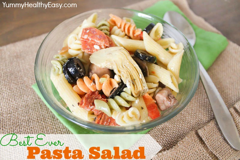 Best Ever Pasta Salad Recipe (with homemade dressing) Yummy Healthy Easy