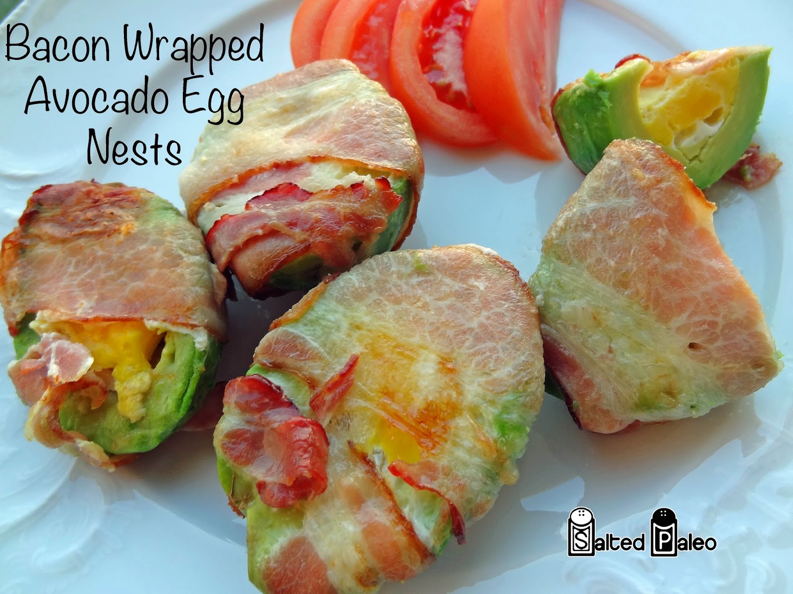 Salted Paleo Bacon Wrapped Avocado Egg Nests (paleo, scd)