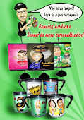 Canecas acrílica e banner de mesa