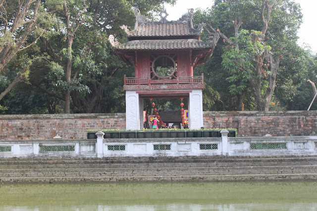 Third Courtyard of the temple with the Well of Heavenly Clarity and the red Constellation of Literature pavilion at Temple of Literature in Hanoi, Vietnam Third Courtyard of the temple with the Well of Heavenly Clarity and the red Constellation of Literature pavilion at Temple of Literature in Hanoi, Vietnam