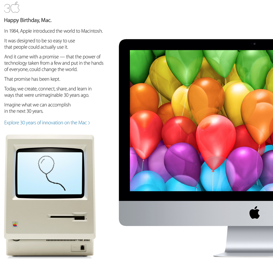 Mac 30th anniversary, Apple style