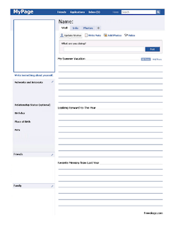 Simply Special Education: Facebook Worksheet