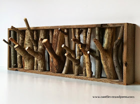 make your own timber twigs coat rack