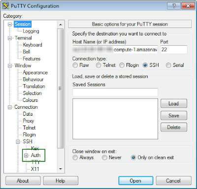PuTTY Connection Window