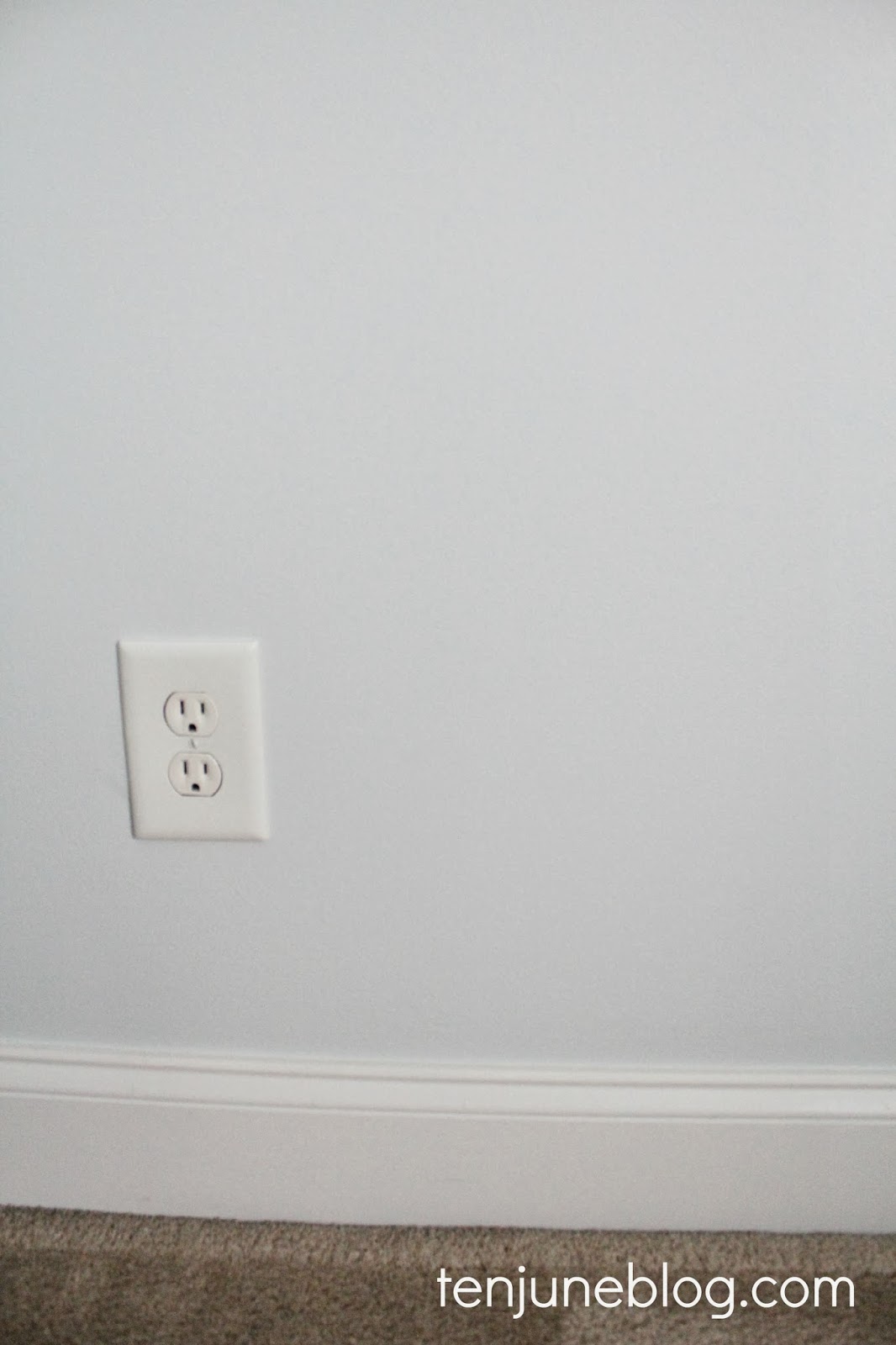 Ten June Little Lady S Painted Nursery We Chose A Sweet Very Light Baby Blue Color Called Mountain Air Of Course It S My Favorite Paint Brand Emerald By Sherwin Williams