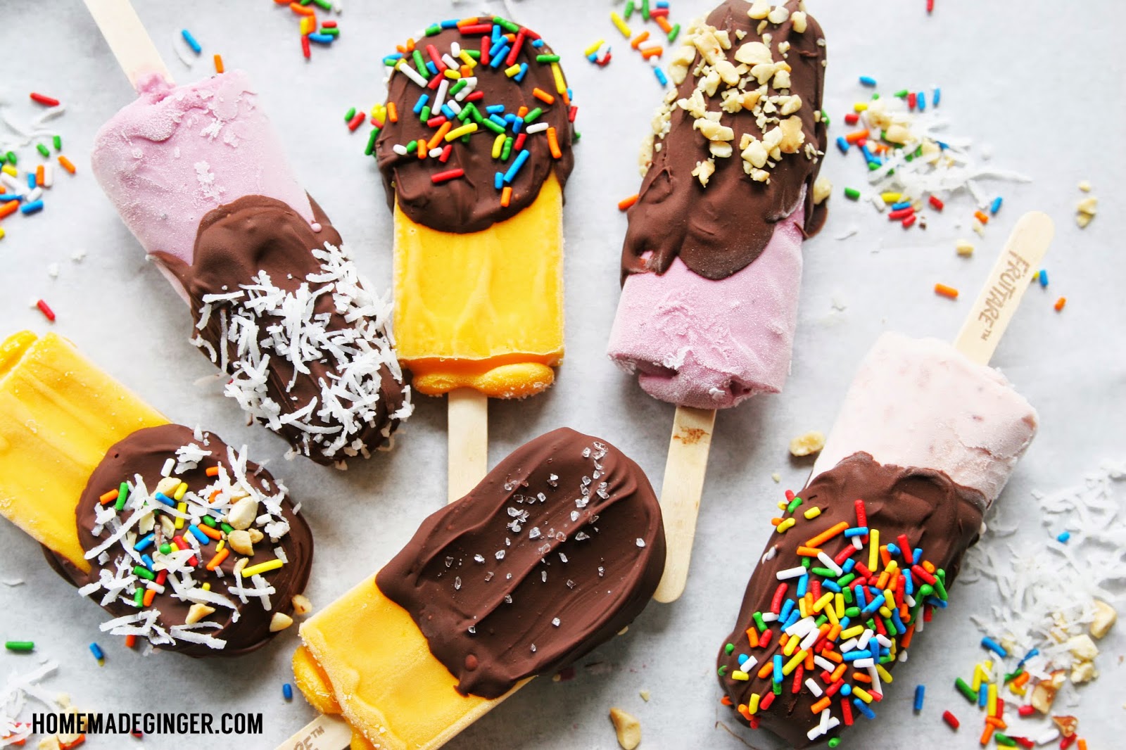 Chocolate Covered Frozen Fruit Bars Homemade Ginger
