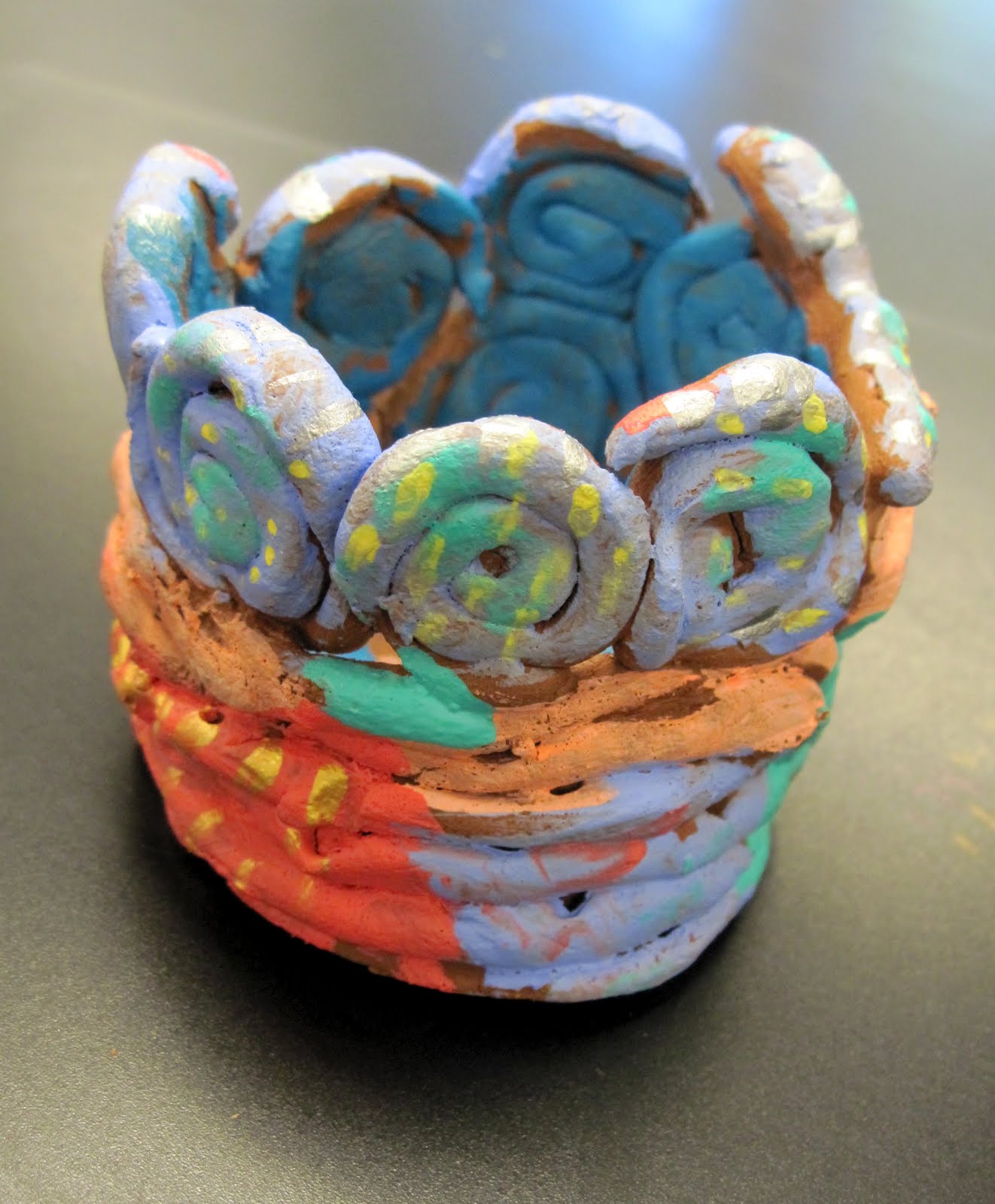 There's a Dragon in my Art Room Coil pots with air dry clay