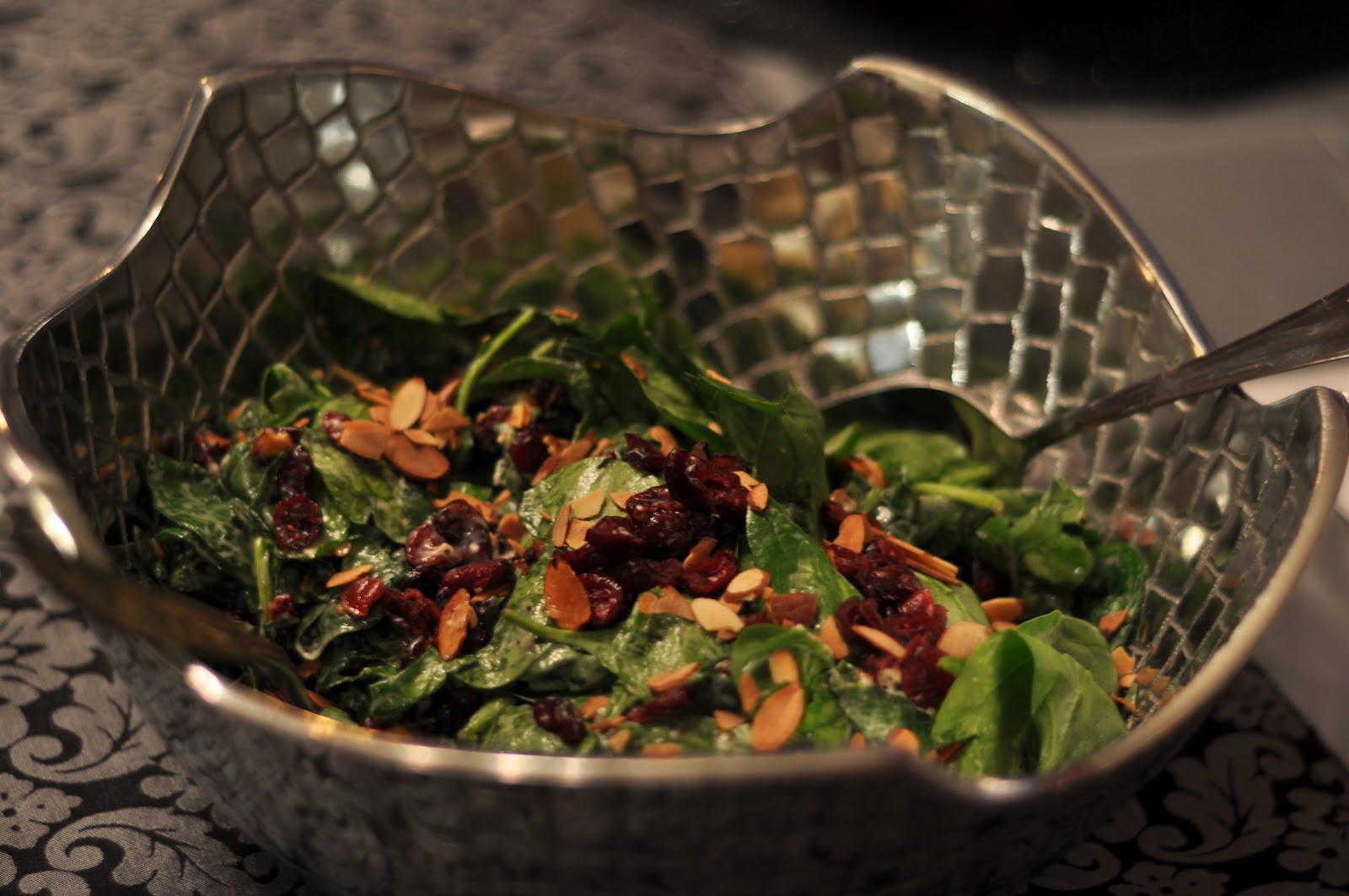 Party with Leah Spinach Salad with Goat Cheese, Cranberries, and