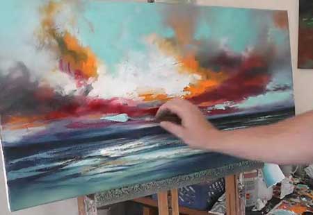 Landscape Painting Demo - Ocean Blue