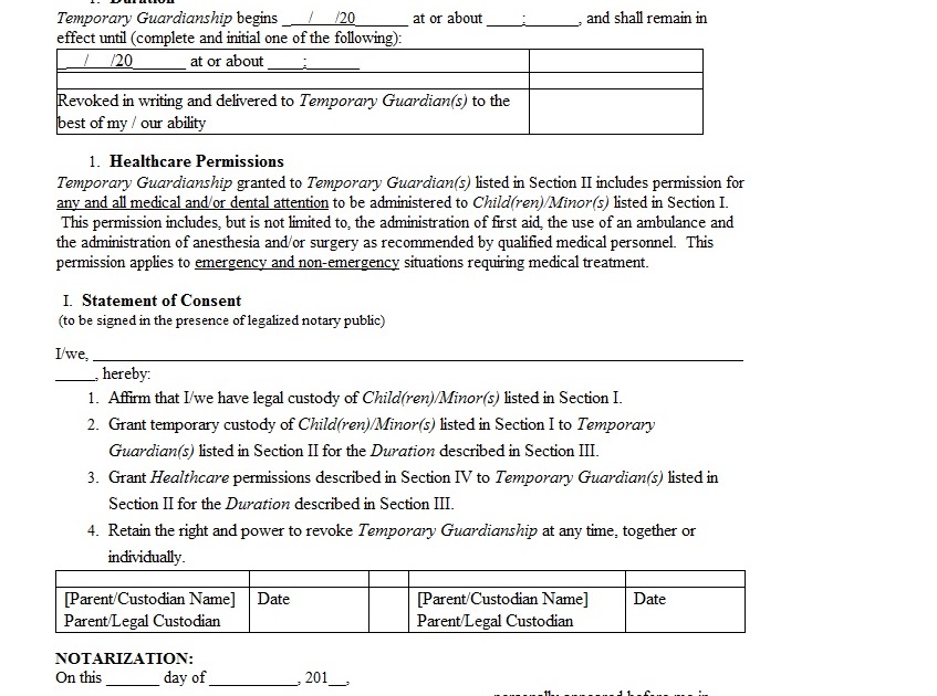 temporary guardianship letter template sample child custody letter