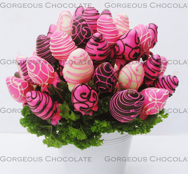 My Homemade Chocolate Dipped Strawberry Bouquet in Vase