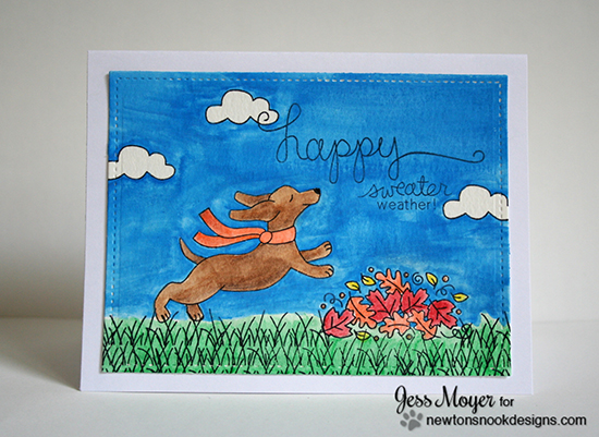 Sweater Weather Doxie Card by Jess Moyer | Holiday Hounds Stamp set by Newton's Nook Designs