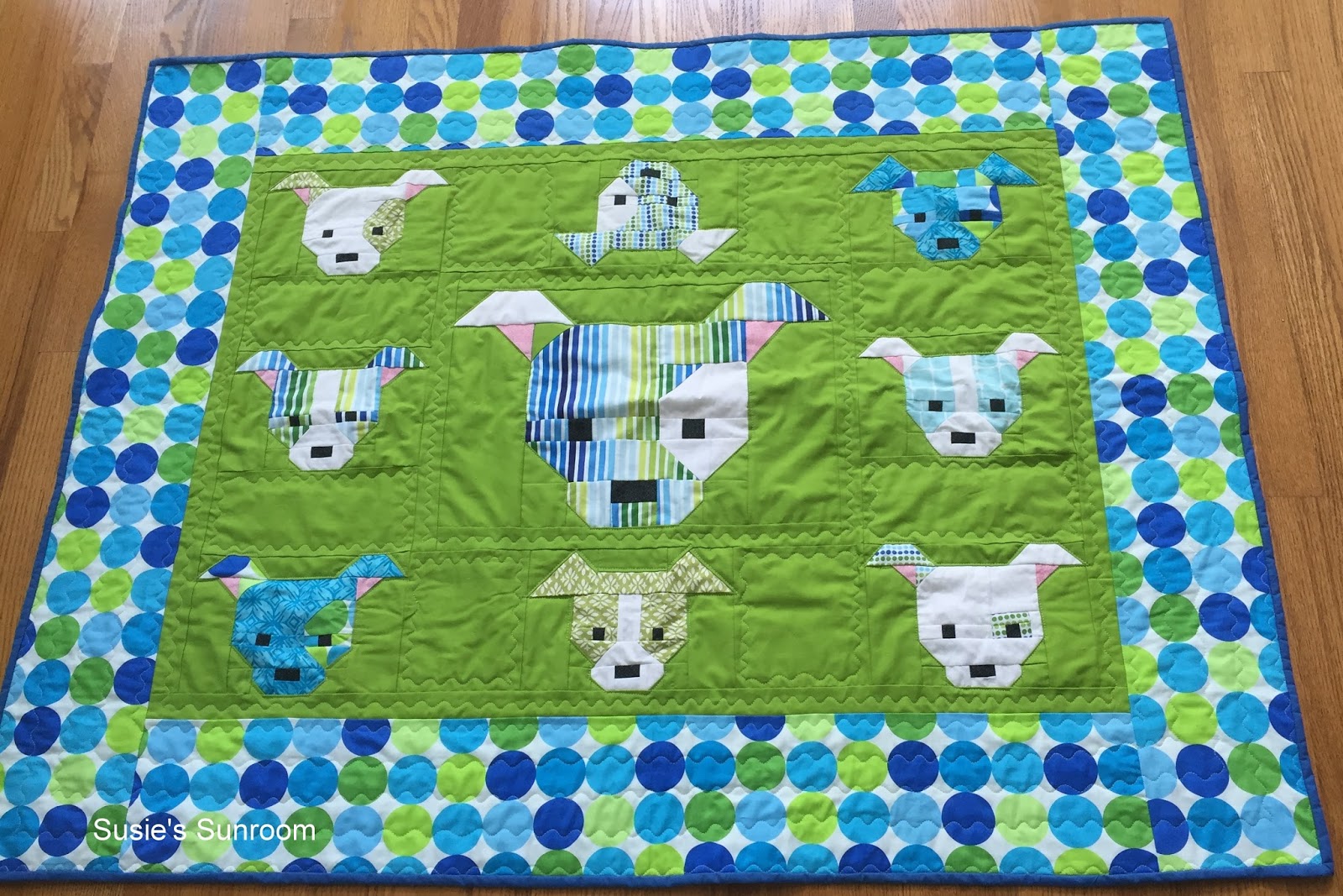 Susie's Sunroom The Naughty Little Puppy Baby Quilt