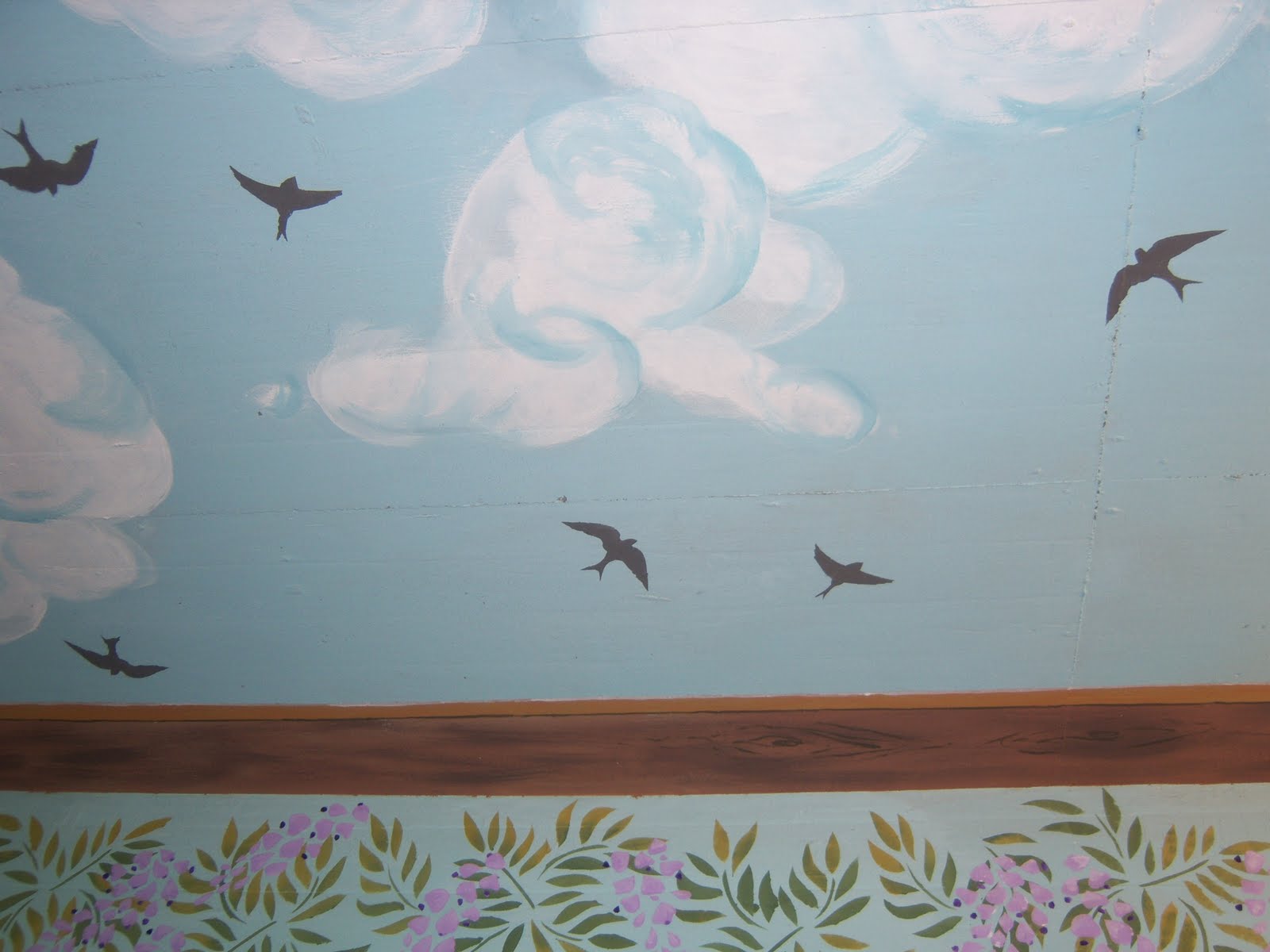 Fattodagio: cielo con rondini stencil