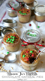 Mason Jar M&M's Chocolate Oatmeal Pies on Diane's Vintage Zest! #ad #MemoriesInTheBaking #recipe #dessert