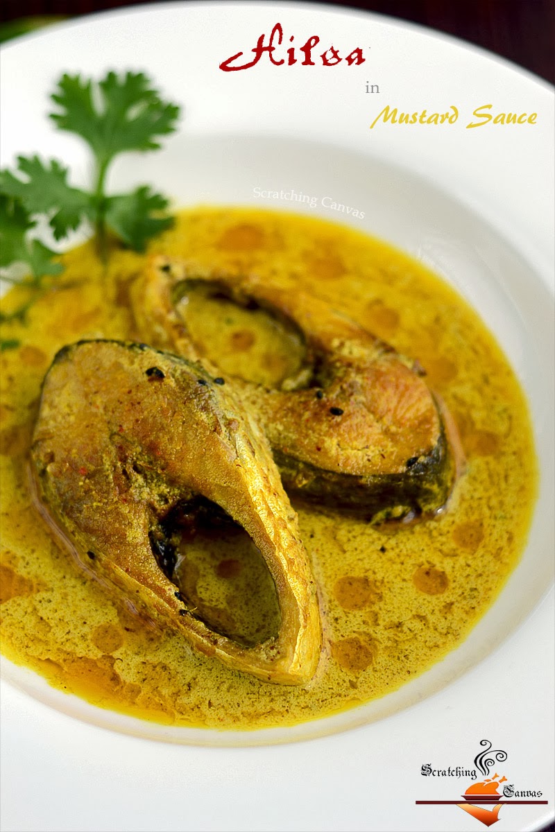 Recipe Ilish Shorshe Hilsa in Mustard Sauce Scratching Canvas
