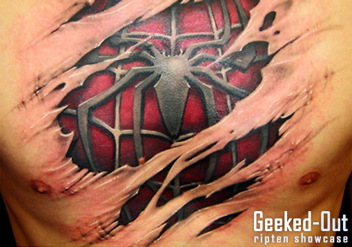 guy tattoo. cool guy tattoos. spiderman