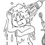 COLOREA TUS DIBUJOS: Niño bañándose para colorear
