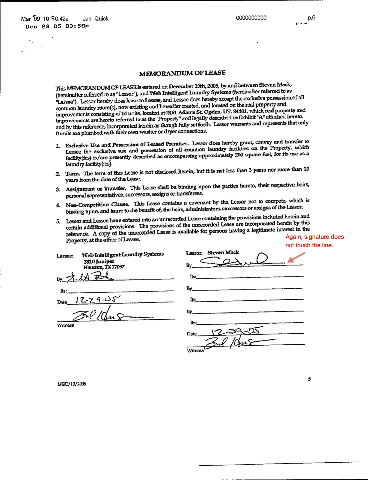 Contract Signature Line Template