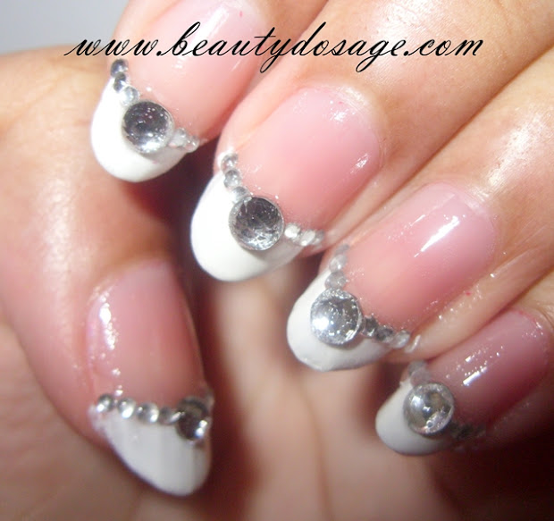 notd blinged french manicure