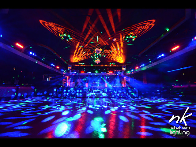 Las Vegas night club TRU, featuring lighting solutions sourced through Guitar Center Professional, bringing to fruition the lighting designs of Neil Kull. Photo courtesy of Neil Kull. © 2015. TRU night club, Las Vegas, lighting, GC Pro