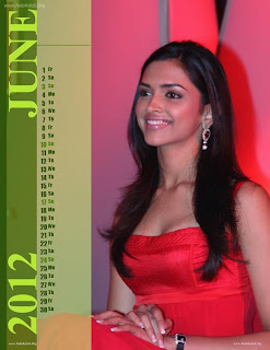 Deepika Padukone Desktop Calendar 2012